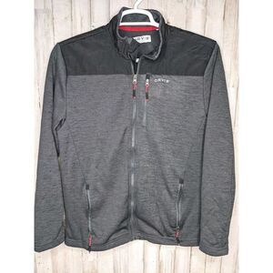 Orvis Bonded‎ Mesh Jacket Men's Medium Gray Black Fleece Full Zip Outdoor Hiking